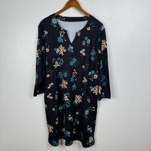 Light Bare Floral 3/4 Length Sleeve UPF Protection Dress Size Xlarge